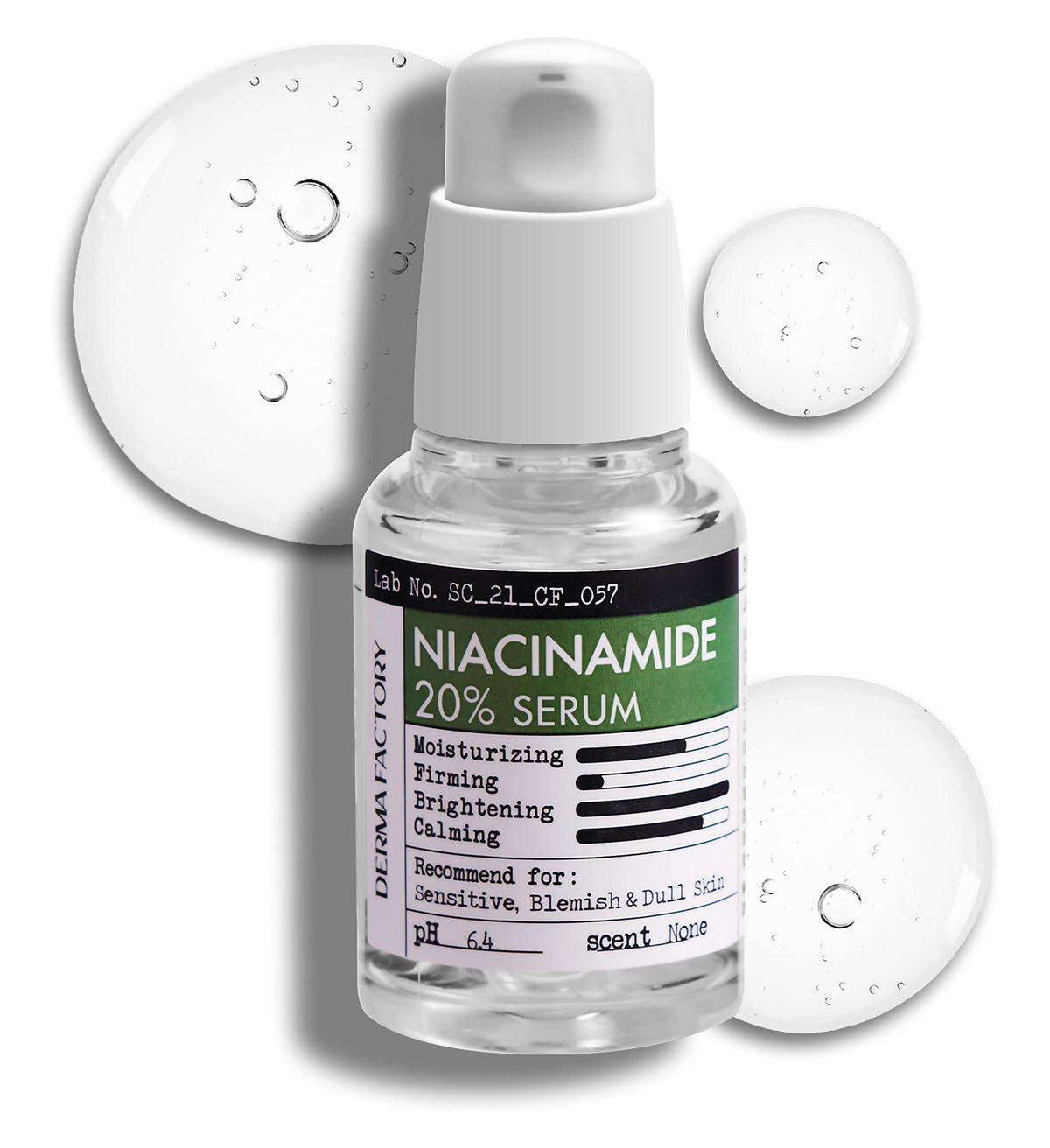 Suero CrediThink Niacinamida 20% con agua de rosas damascena; mejora apariencia de poros