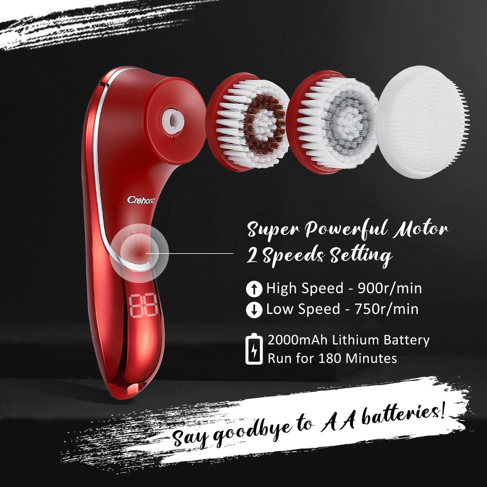 Crehora Cepillo Facial Cabezas con cuatro cabezales para limpieza.