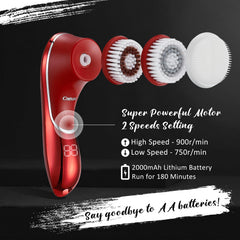 Crehora Cepillo Facial Cabezas con cuatro cabezales para limpieza.