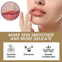 La crema depilatoria facial: textura cremosa facilita disolución del vello suave.