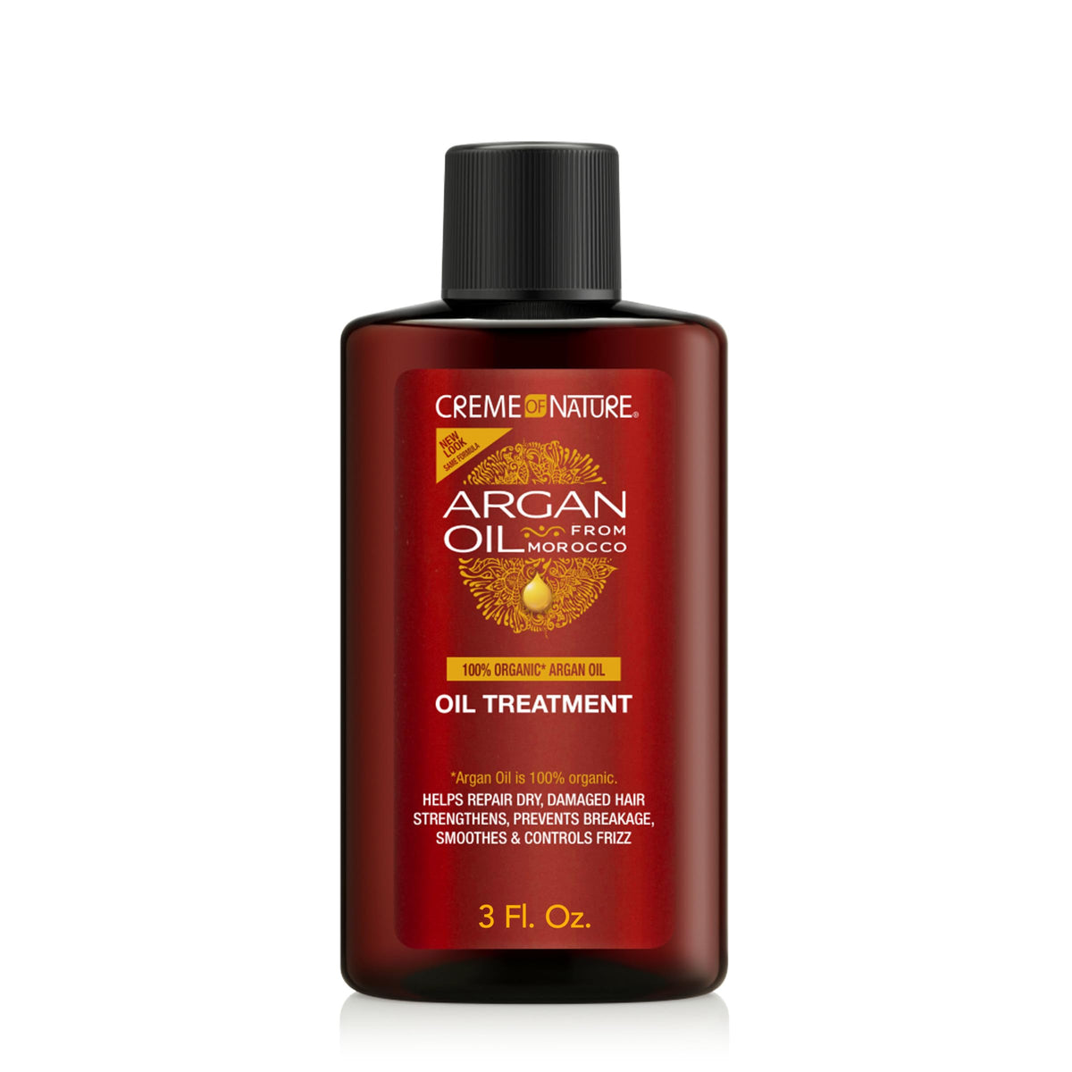 Creme of Nature: botella de tratamiento con aceite de argán para brillo inmediato.