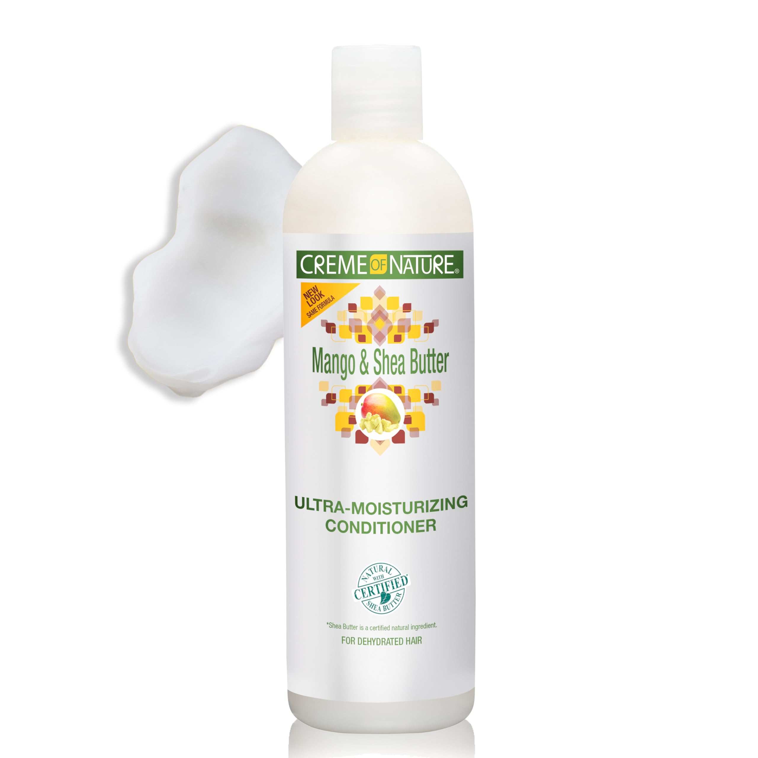 Creme of Nature acondicionador mango y manteca de karité, textura cremosa para desenredar.