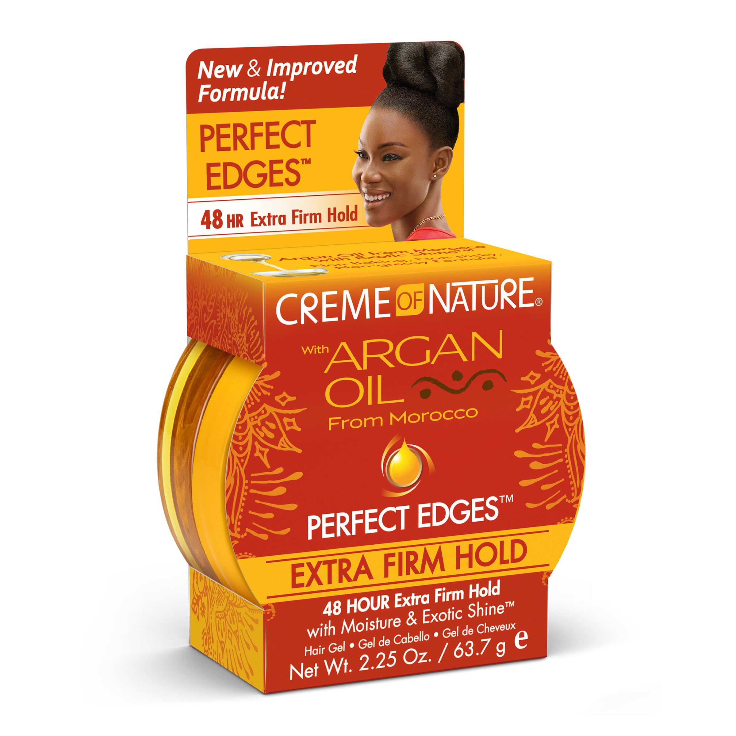 Creme of Nature Perfect Edges Gel, cabello natural relajado con borde suave y definido