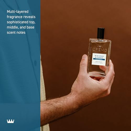 Cremo colonia para hombres, notas cítricas aportando frescura inicial.