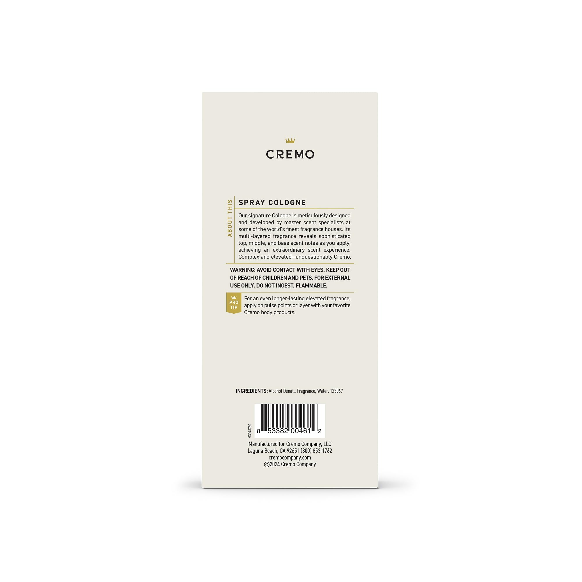 Cremo colonia para hombres, ideal para la rutina diaria con estela sutil.