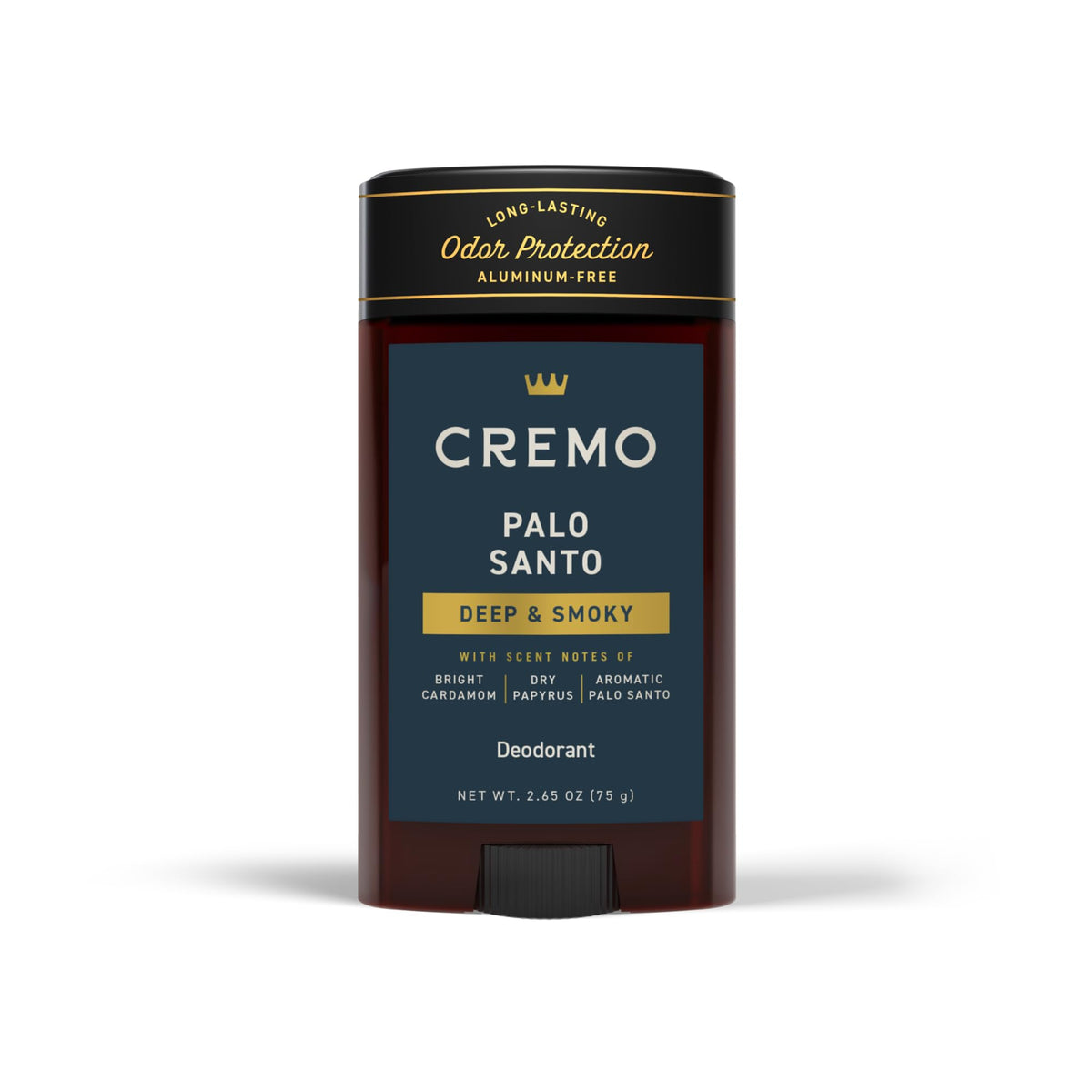 Cremo Palo Santo desodorante para hombre en lata, empaque compacto y práctico.