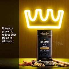 Notas de cardamomo, papiro y Palo Santo para fragancia distintiva.
