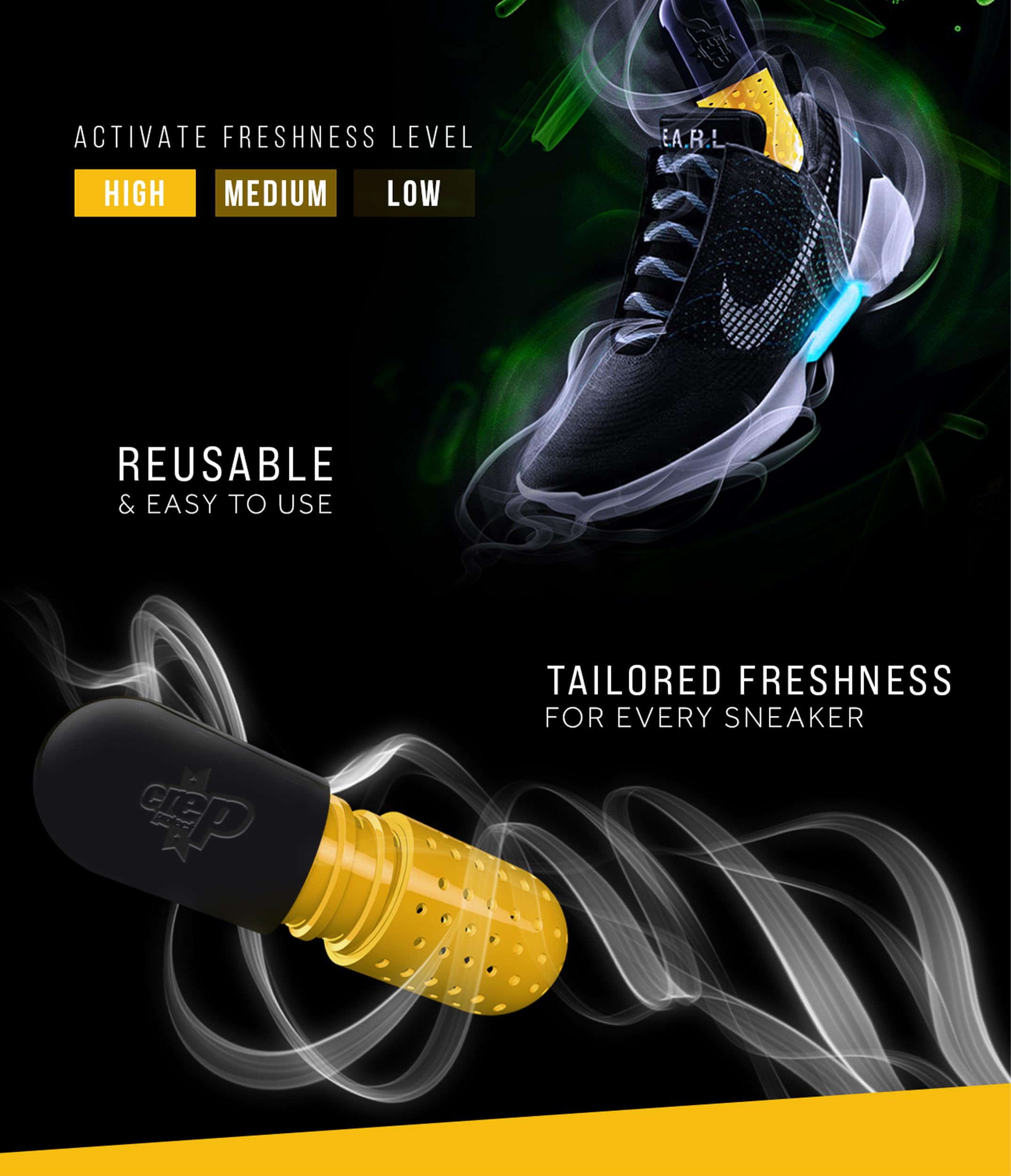 Crep Protect indicador-fragancia-tableta muestra el nivel deseado.