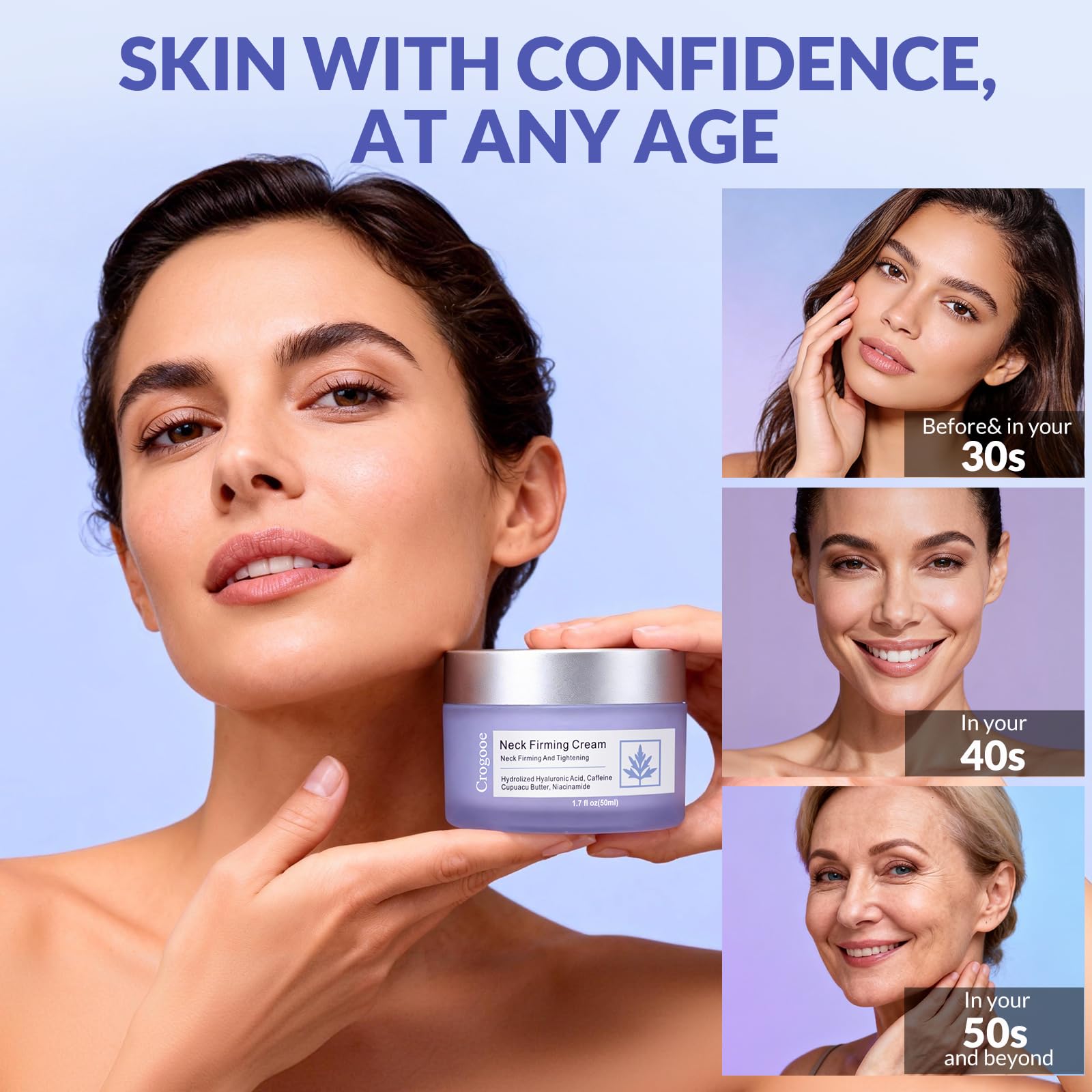 Crogooe Crema Cuello Para Todos Tipos de Piel: suave y apta para piel sensible.