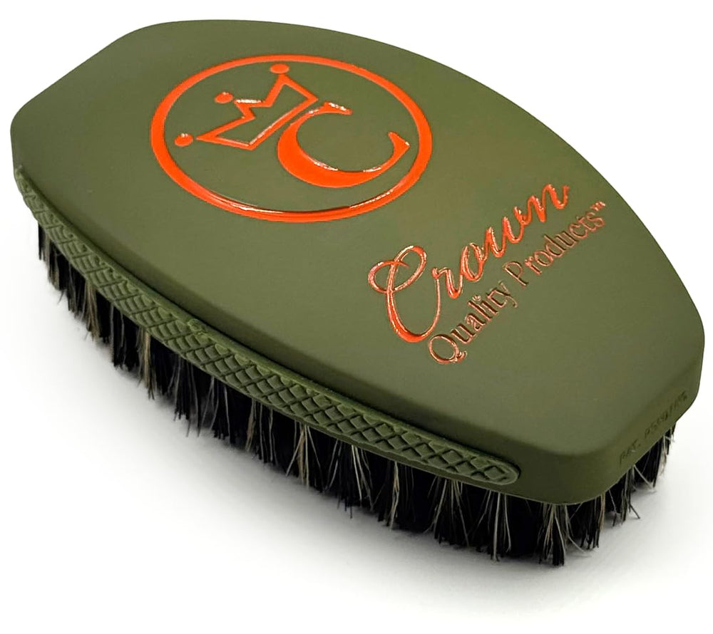 Cepillo Crown Quality Olive Medium Curva 360 Ola Caesar 2.0, vista frontal para definición de ondas