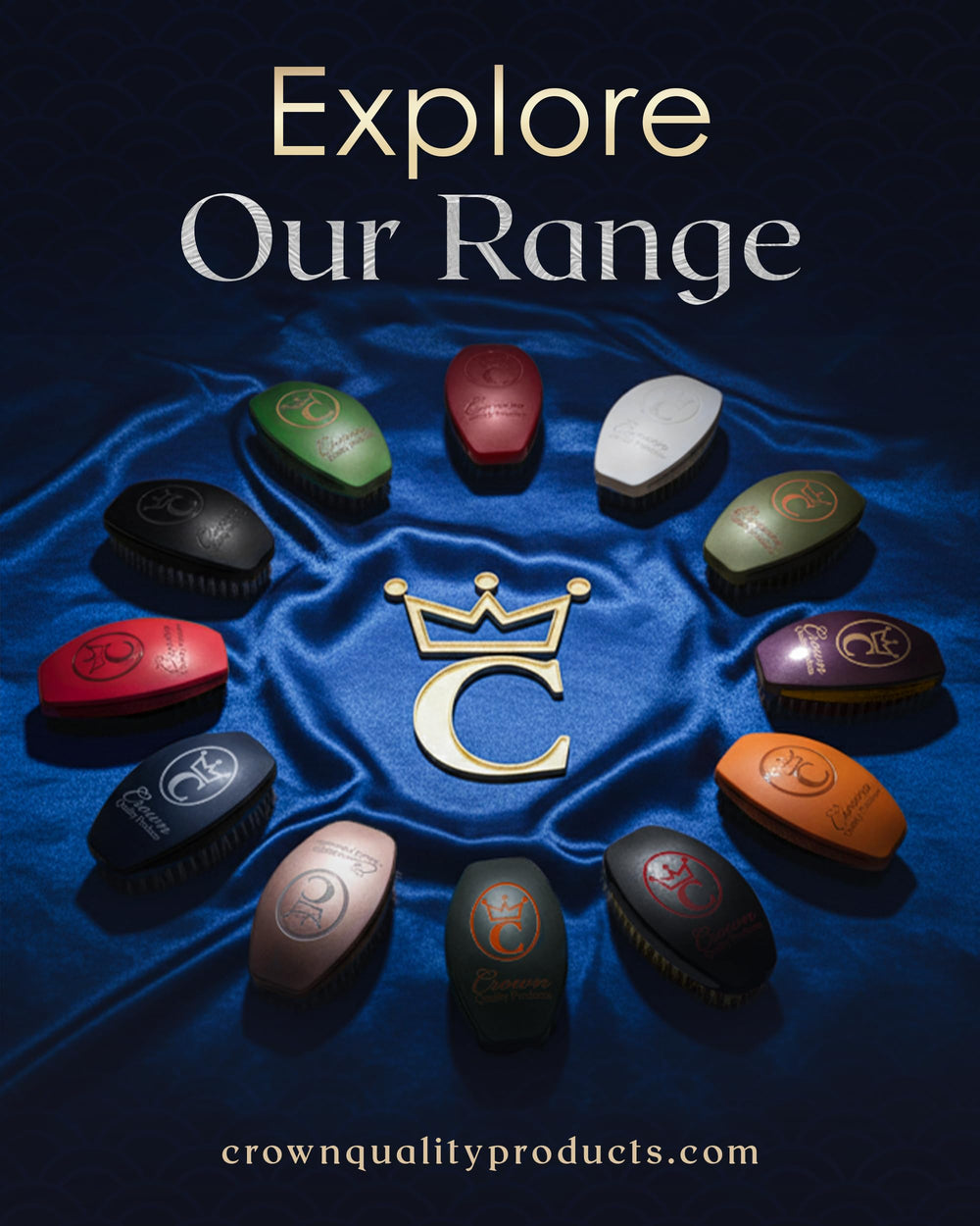 Cepillo Crown Quality Olive Medium Curva 360 Ola Caesar 2.0, logo grabado en relieve