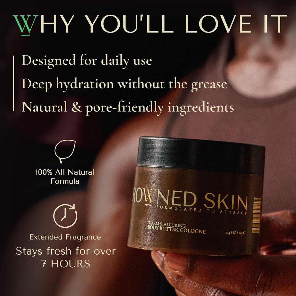 Crowned Skin Empire ingredientes naturales: karité y mango para nutrición profunda.