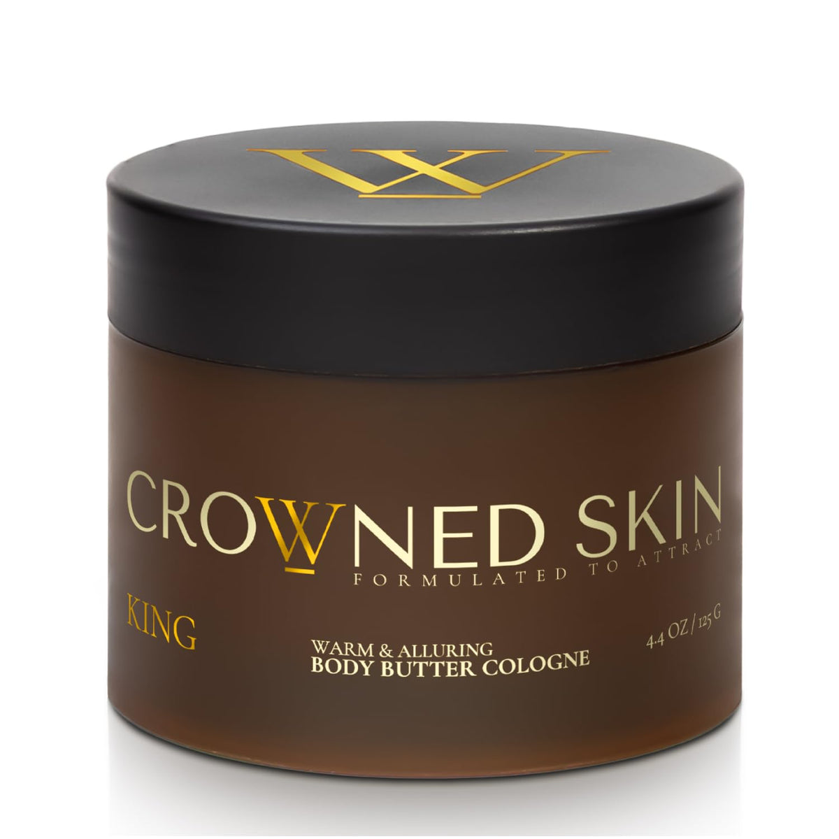 Crowned Skin King: botella de crema con aroma duradero para uso diario.