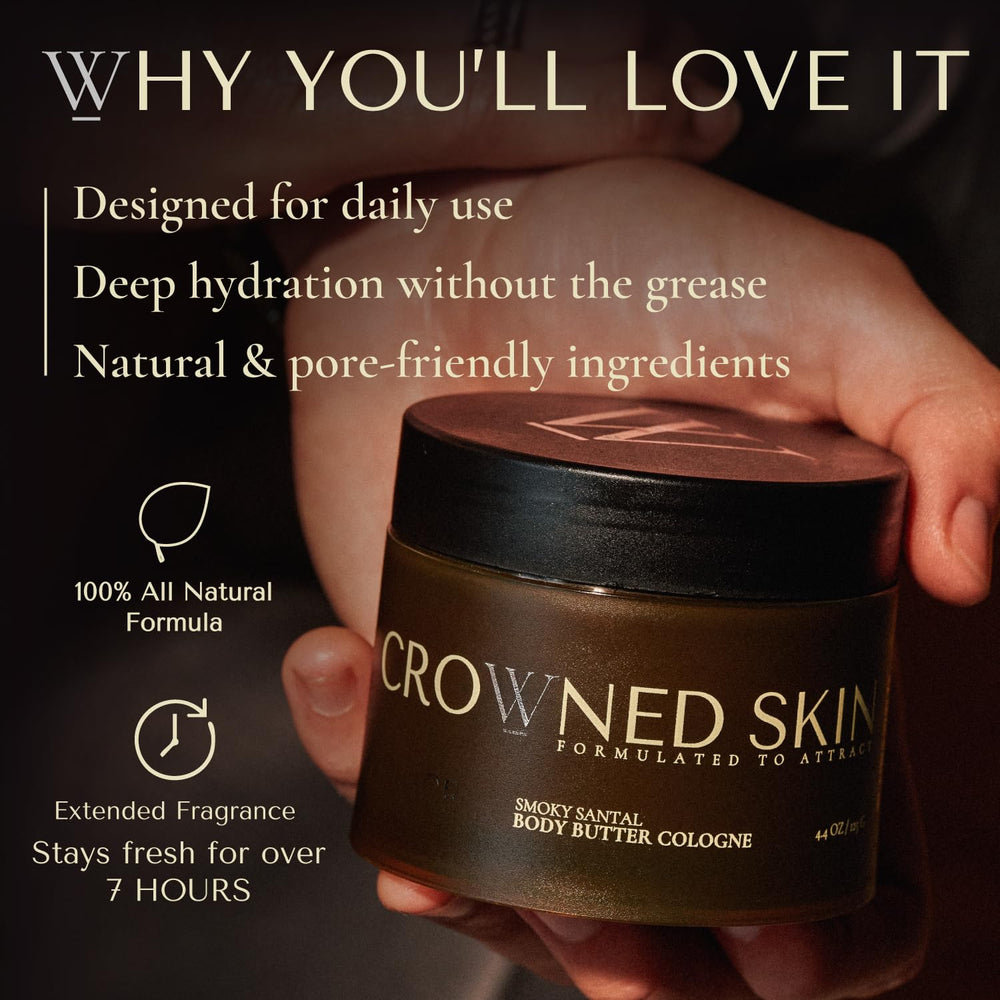 Crowned Skin Prince Manteca de mango para piel hidratada.