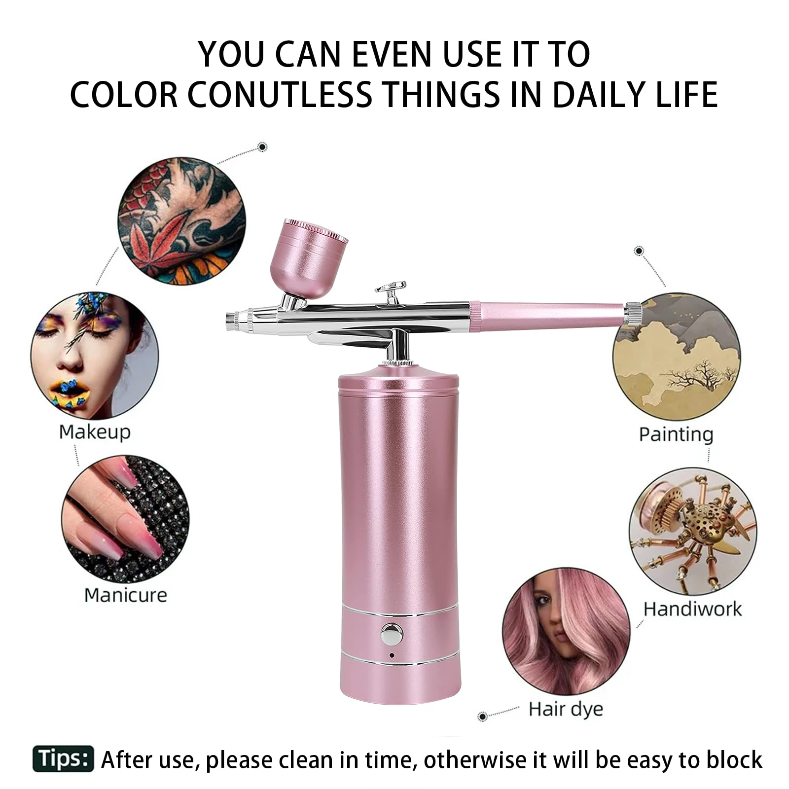 Crpen adornos para uñas en tono rosa para decoraciones rápidas.