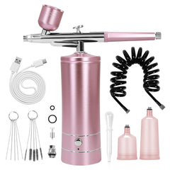 Crpen aerógrafo rosa con boquilla de 0,3 mm para acabados precisos.