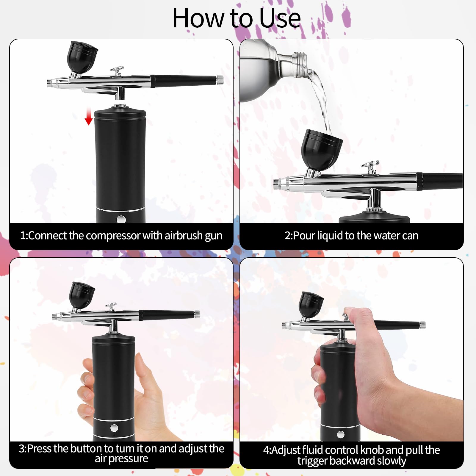 Crpen Airbrush Kit usage art des ongles et maquillage précis