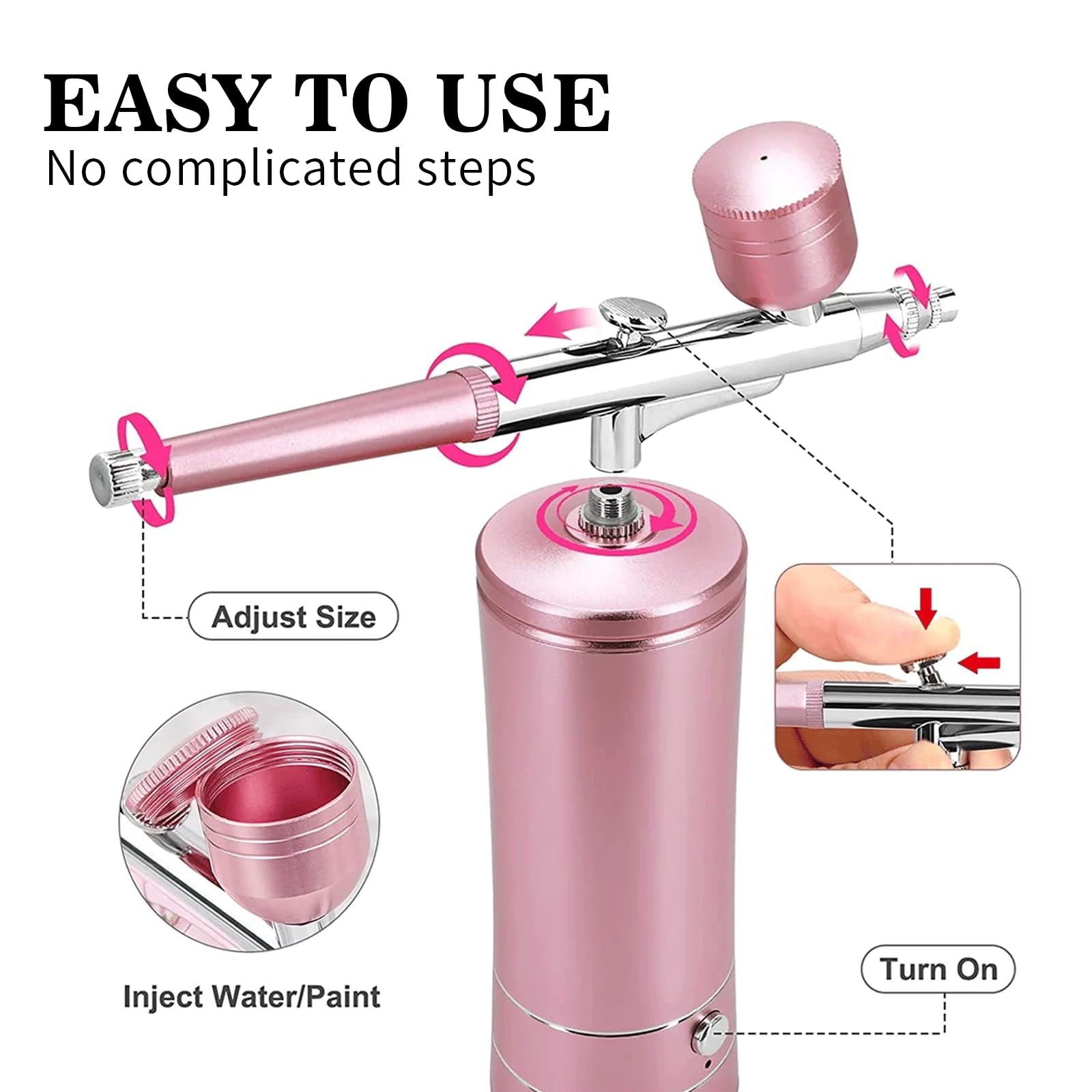 Crpen compresor de aire rosa, flujo estable para manualidades.