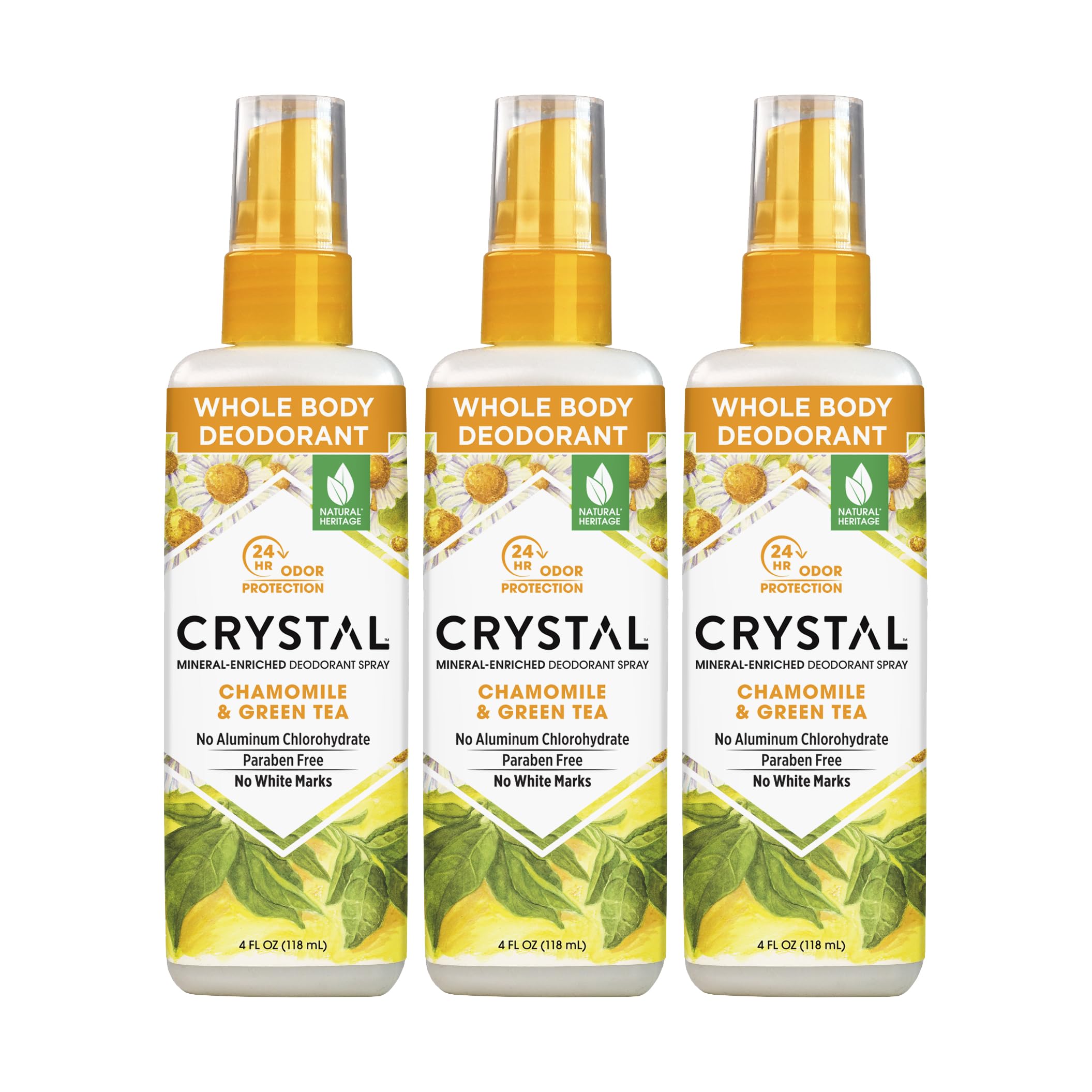 Crystal Essence Desodorante Essence Spray con manzanilla y té verde para uso diario