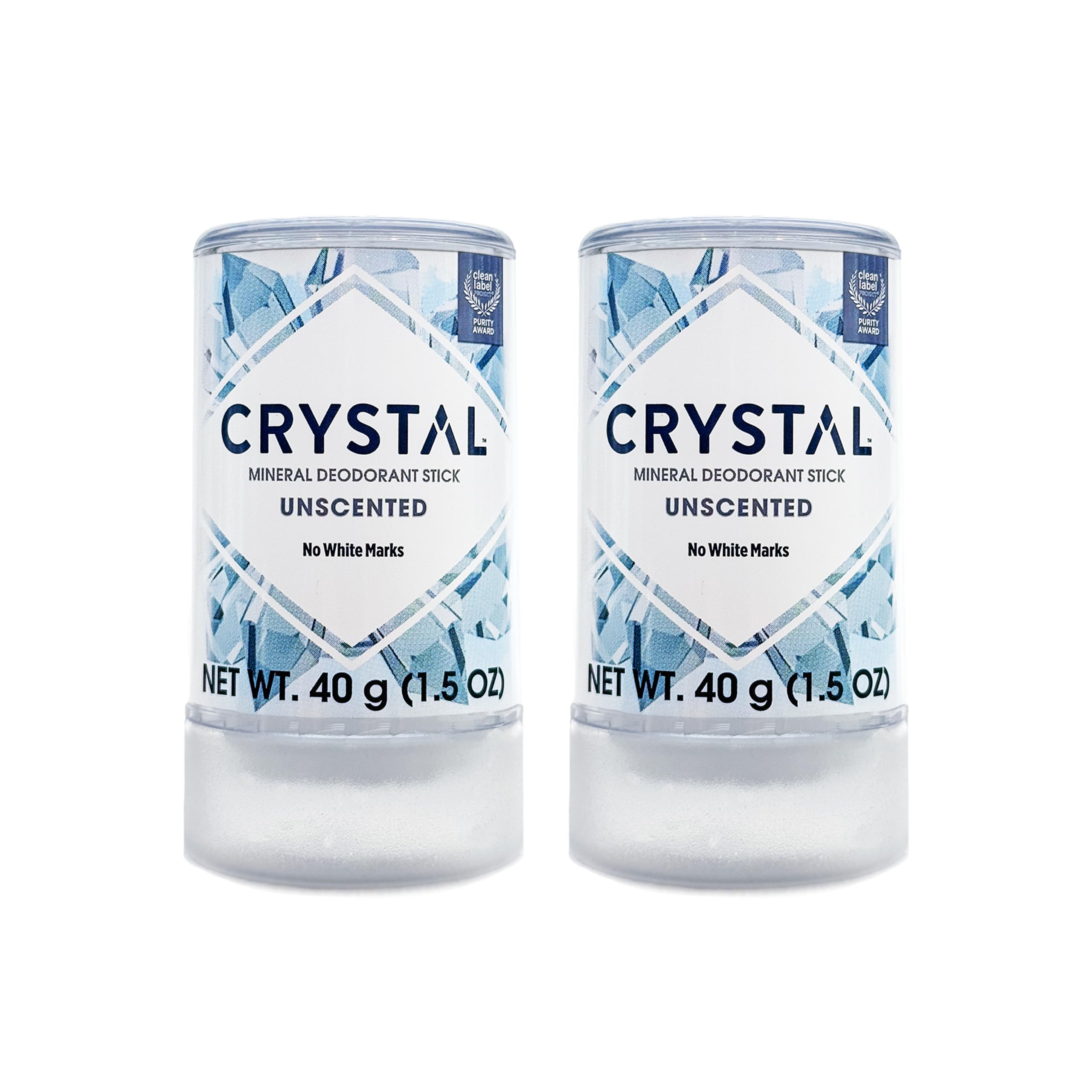 Crystal Essence barra mineral desodorante, empaque de viaje, protección duradera.