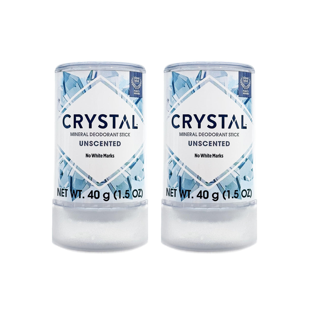 Crystal Essence barra mineral desodorante, empaque de viaje, protección duradera.