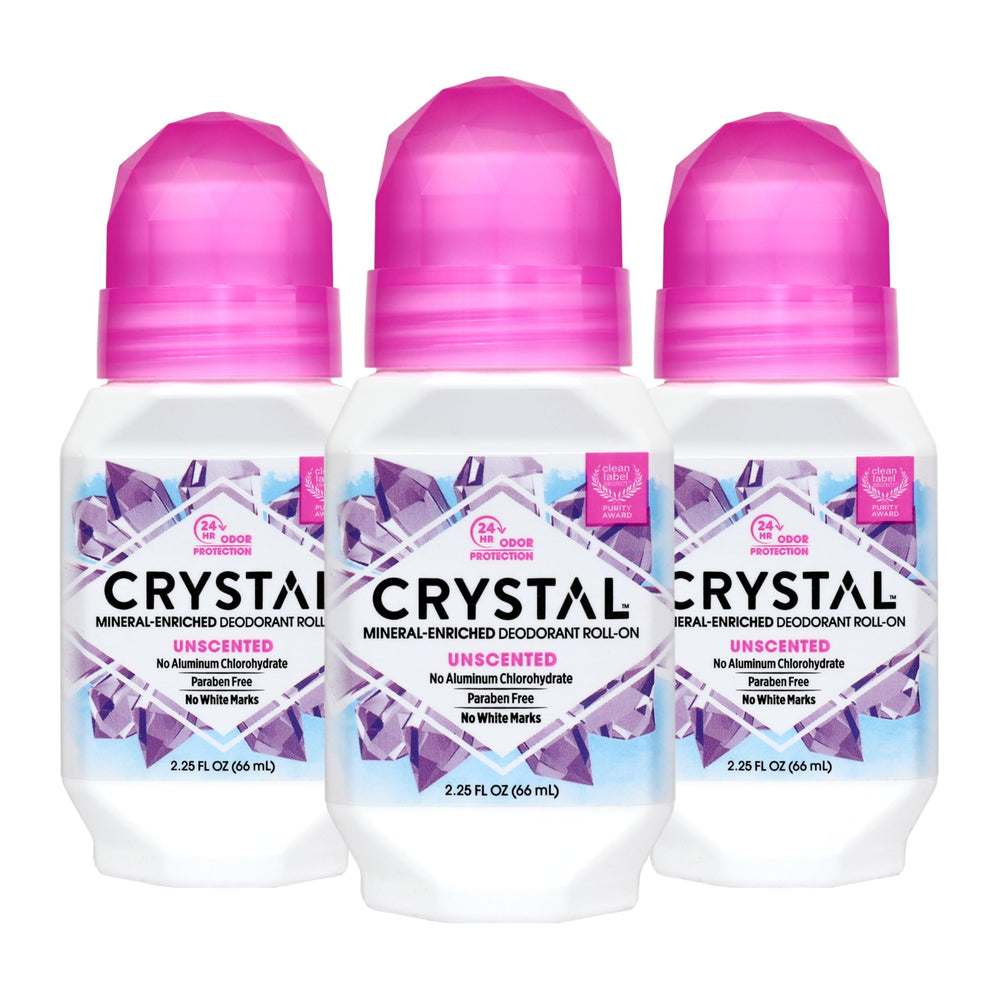 Crystal Essence desodorante mineral sin perfume en empaque neutro para uso diario