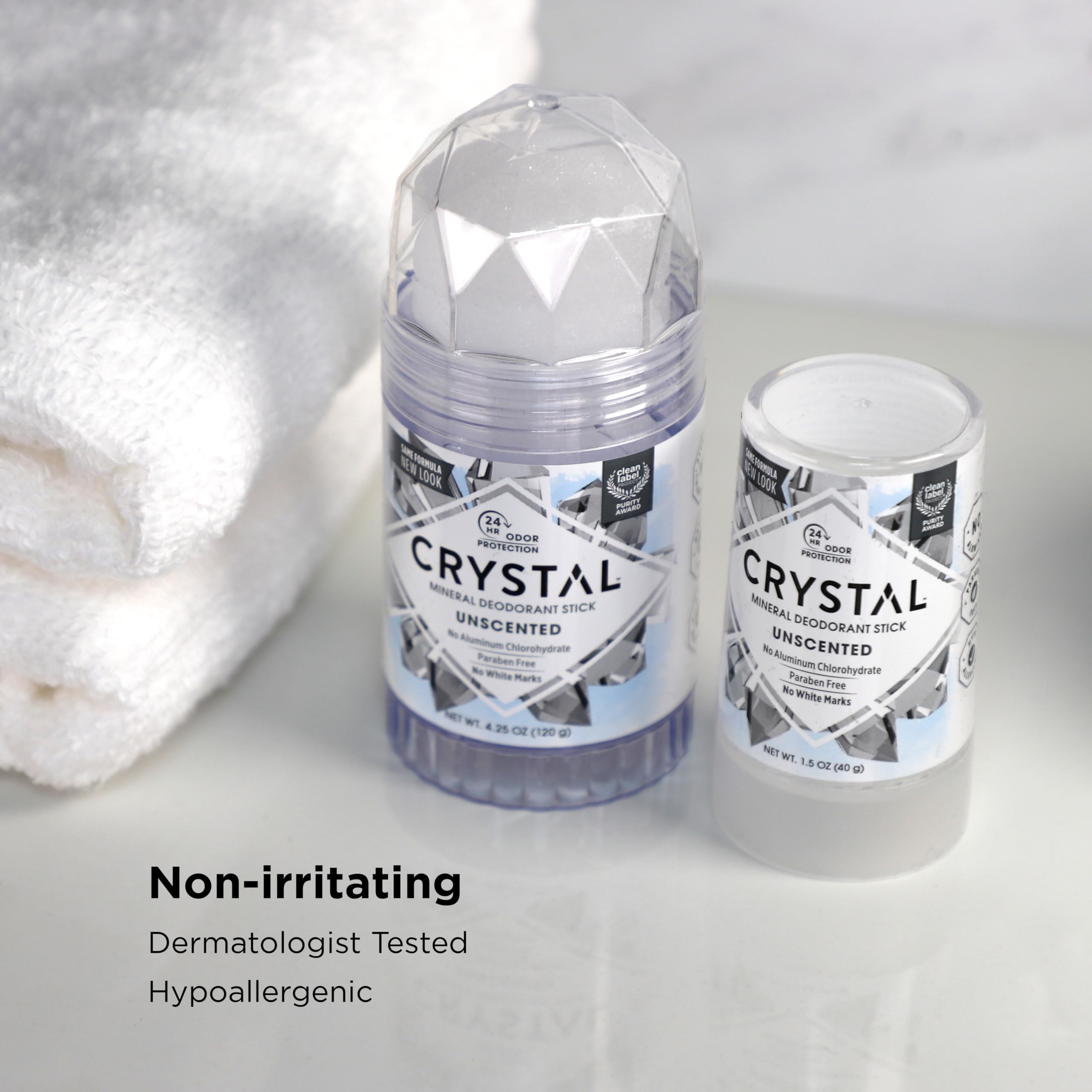 Protección de 24 horas sin manchas blancas en la ropa con Crystal Essence