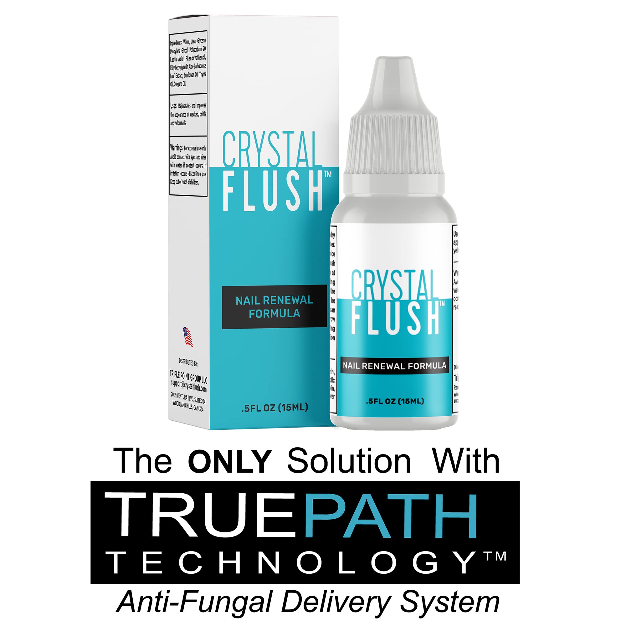 CRYSTAL FLUSH aplicación de gotas en uñas para uso diario y mejora de apariencia.