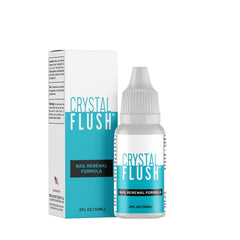 CRYSTAL FLUSH renovación de uñas en envase para uñas más sanas.