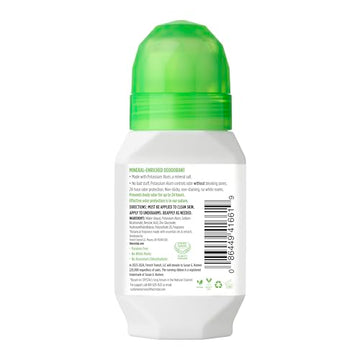 Crystal Essence desodorante mineral roll-on, aplicador suave para piel delicada