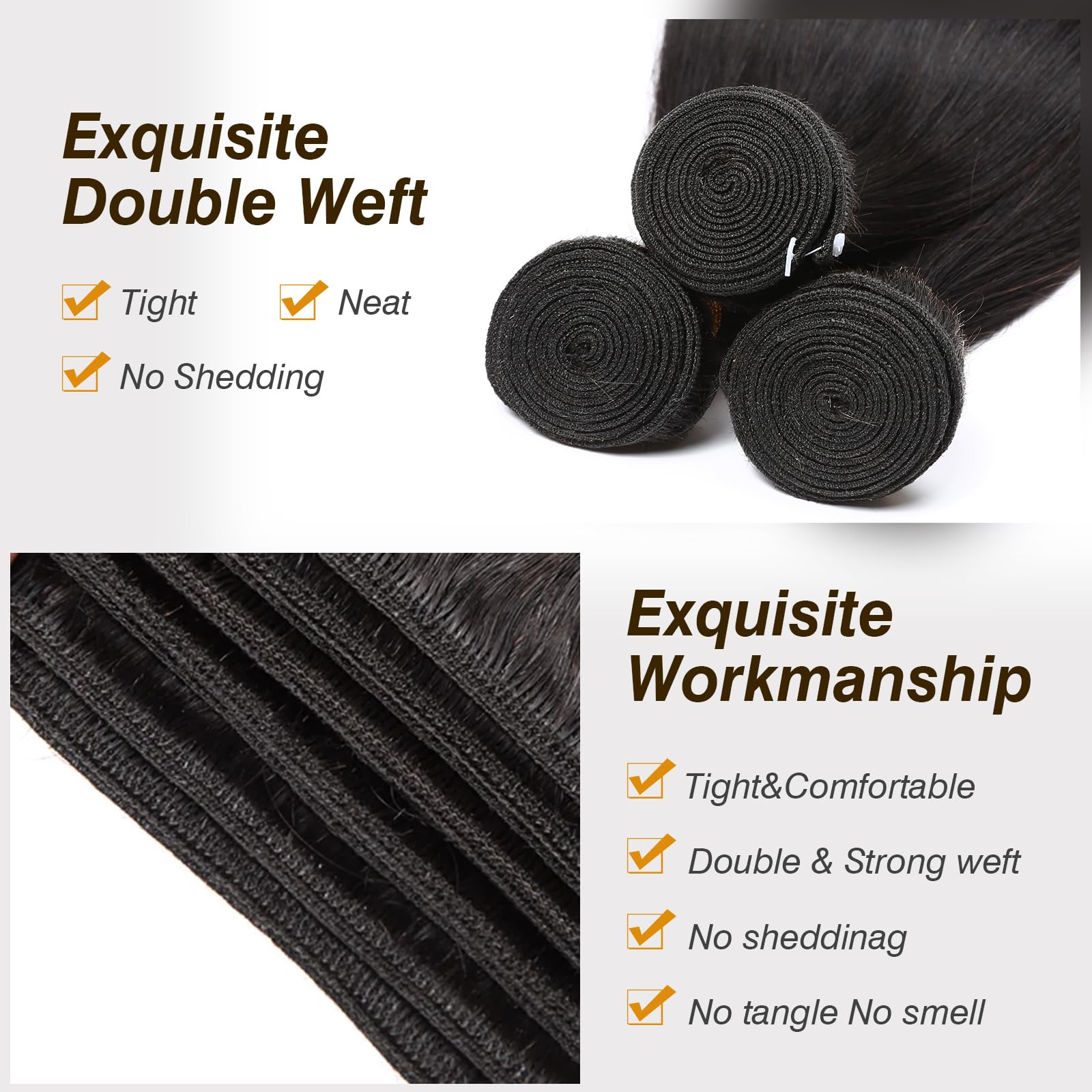 CSCHS paquetes ondulado cuerpo 18 pulgadas negro natural para estilo duradero.