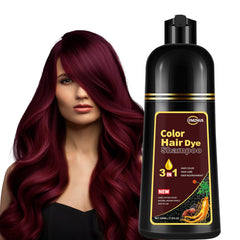 CSFDXD champú 3 en 1 cubre canas con tono vino tinto para un acabado natural.