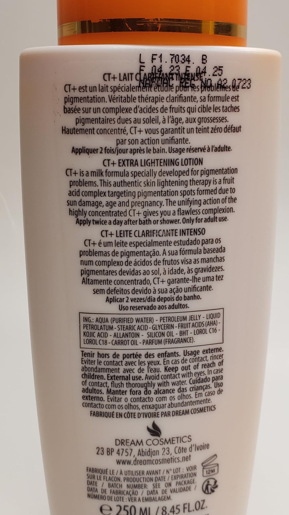 CT+ Clear Therapy loción aclaradora, hidratación ligera para tono uniforme