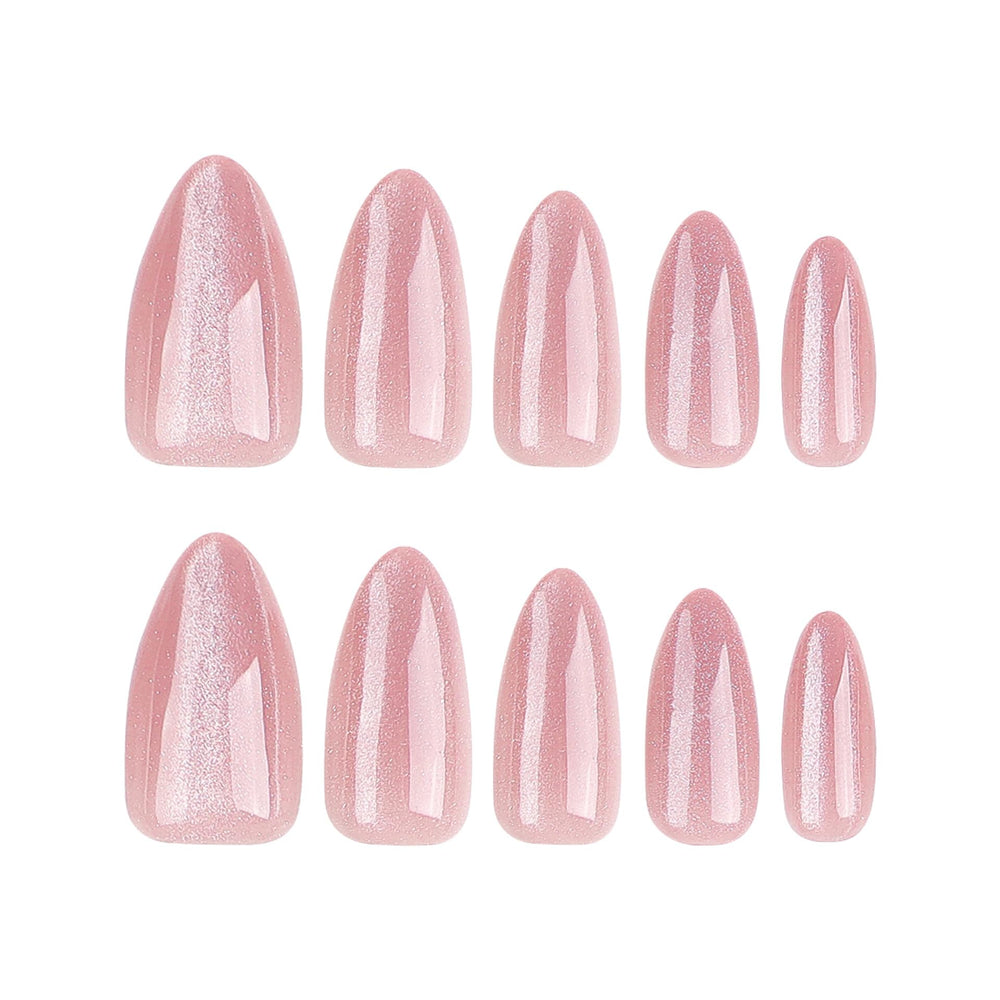 CTTHNBD Almond Press on Nails Medium, lima incluida para ajuste preciso.