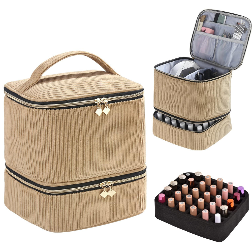 CTWWFS Organizador de esmalte en pana, capa superior para lámpara y cable, transportable