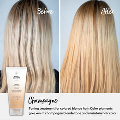 Cuatro Razones Máscara de Color Champán Rubio: pigmento suave para rubio uniforme