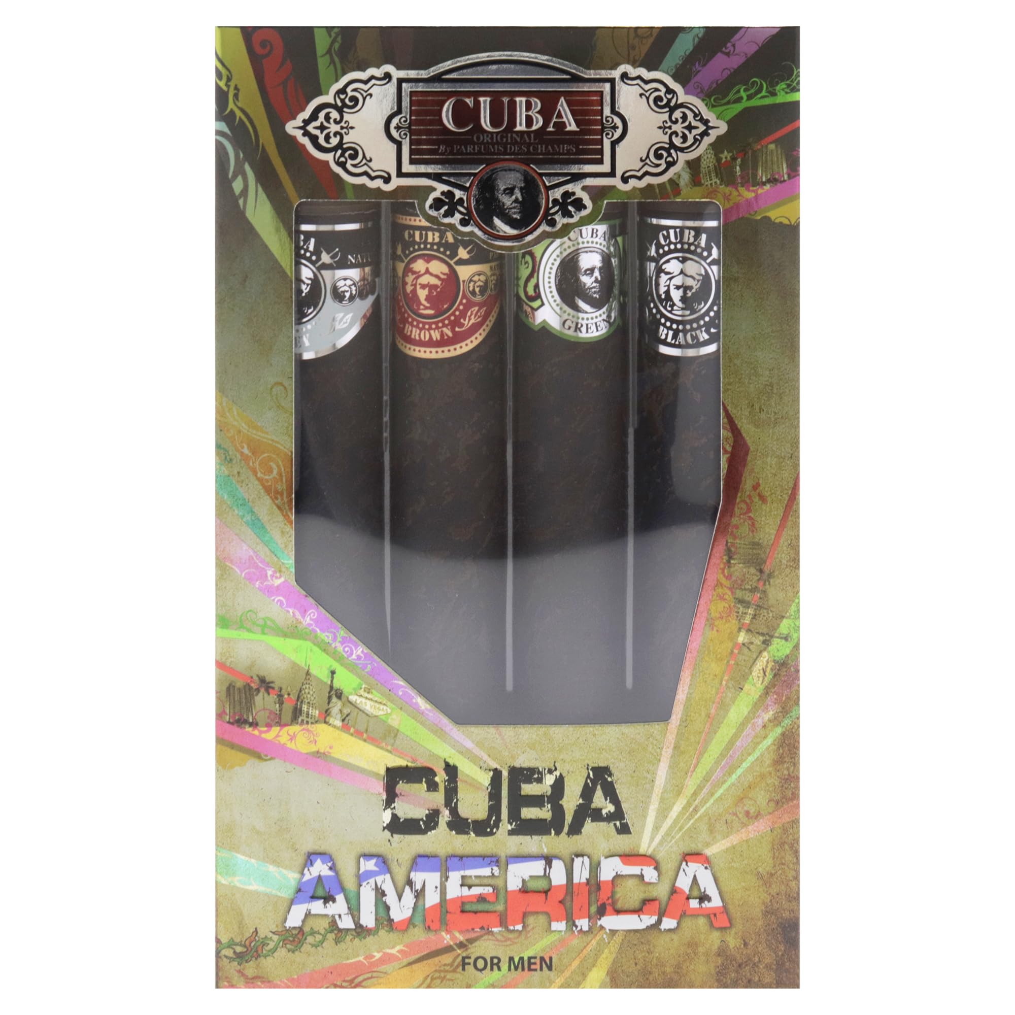 Presentación de la caja de diseño Cuba America para regalo