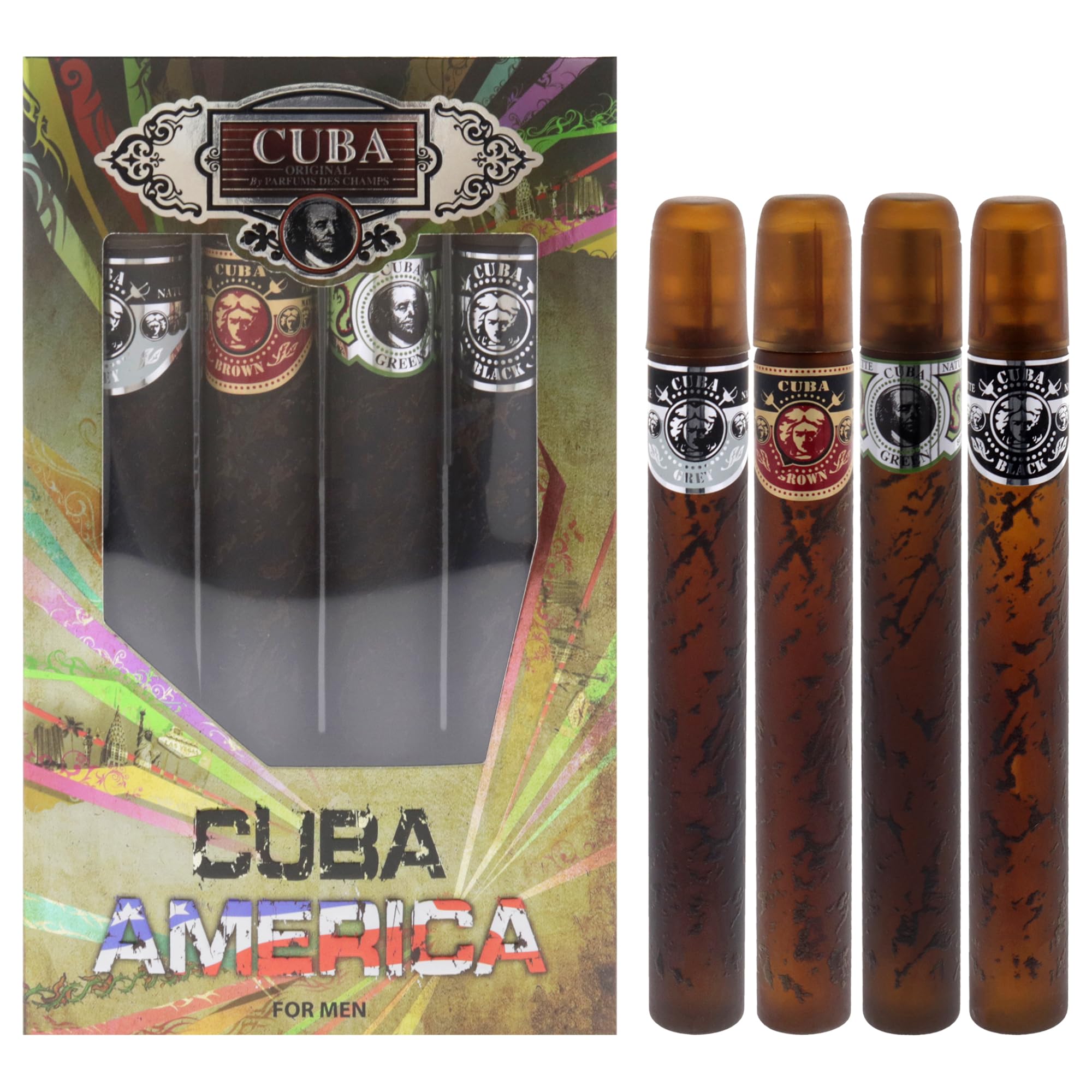 Cuba America frascos 4x35ml negro: fragancia fresca para uso diario