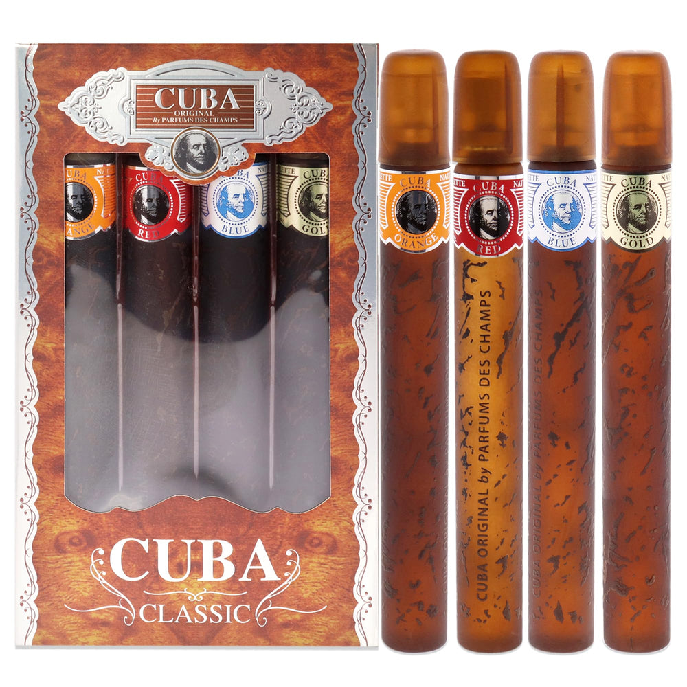 Cuba para hombres: conjunto regalo de 4 piezas en caja, perfecto para ocasiones.