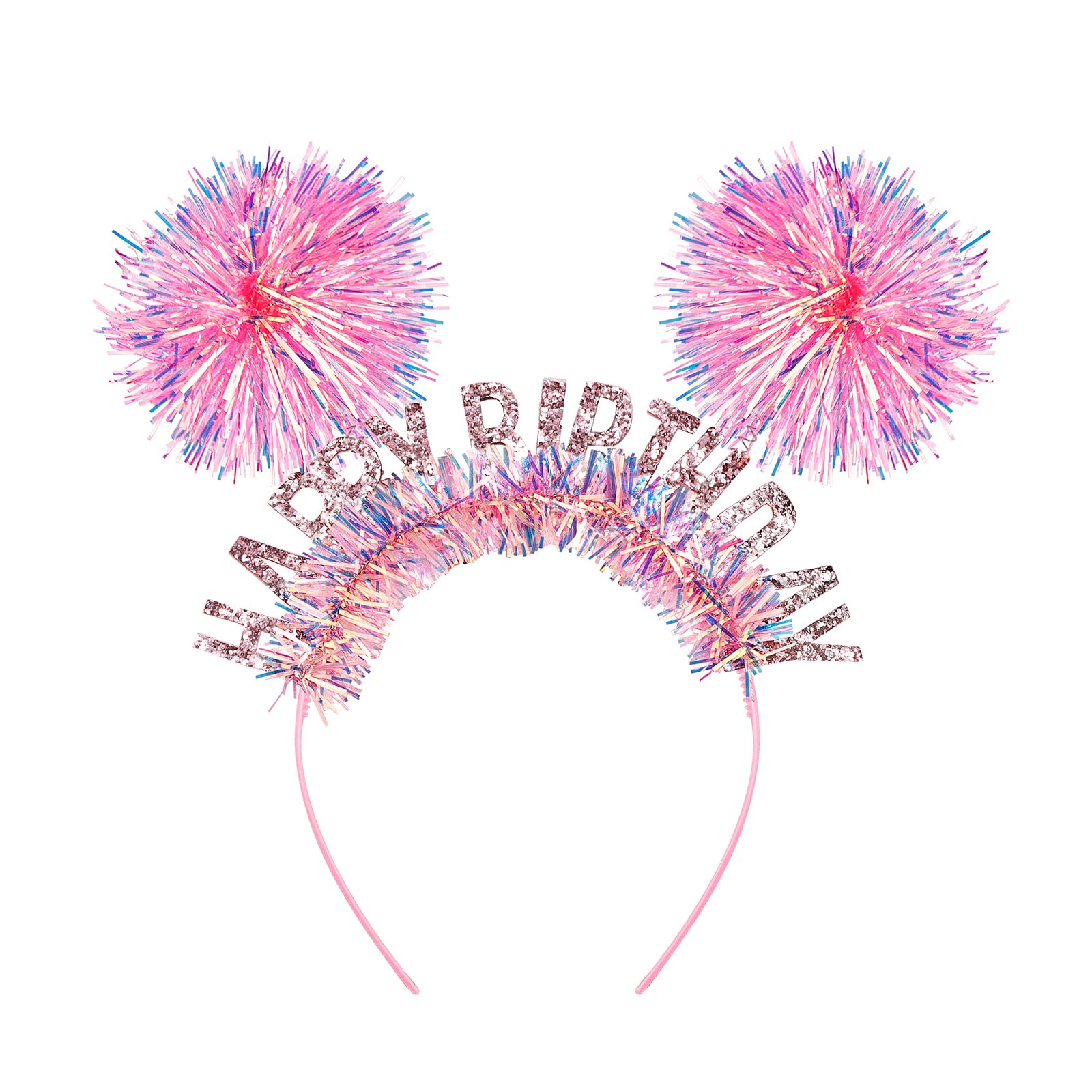 Diadema CUBACO para cumpleaños de mujer con pompón rosa, ideal para fotos