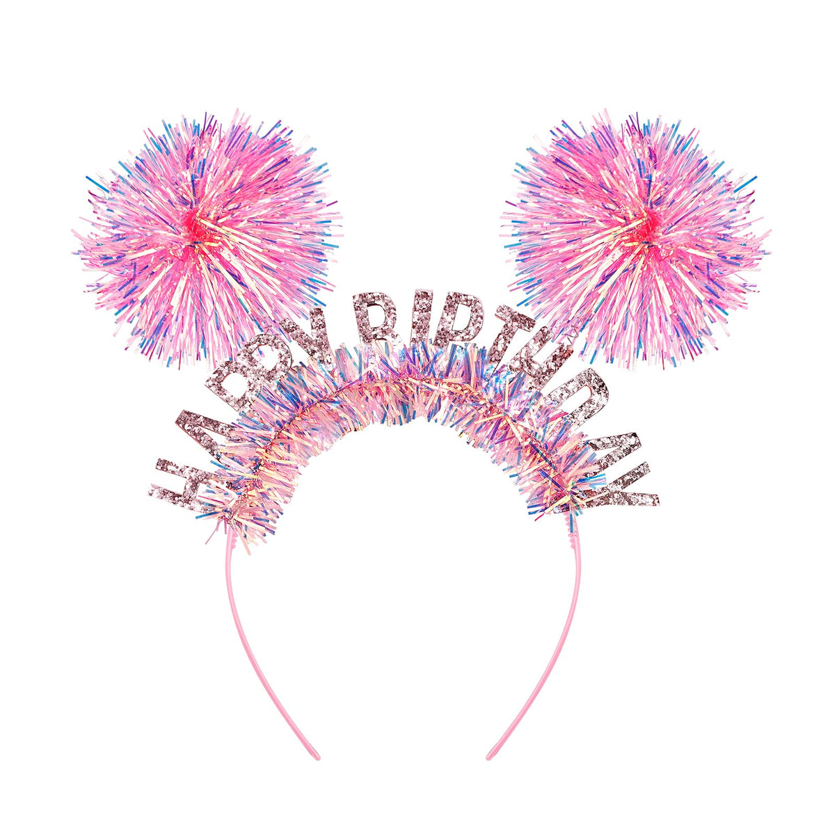 Diadema CUBACO para cumpleaños de mujer con pompón rosa, ideal para fotos