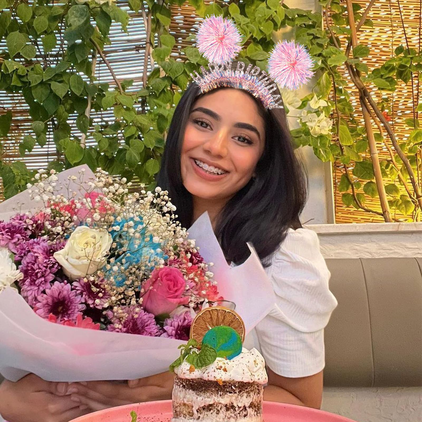 Diadema CUBACO con diseño rosa, perfecta para cosplay ligero