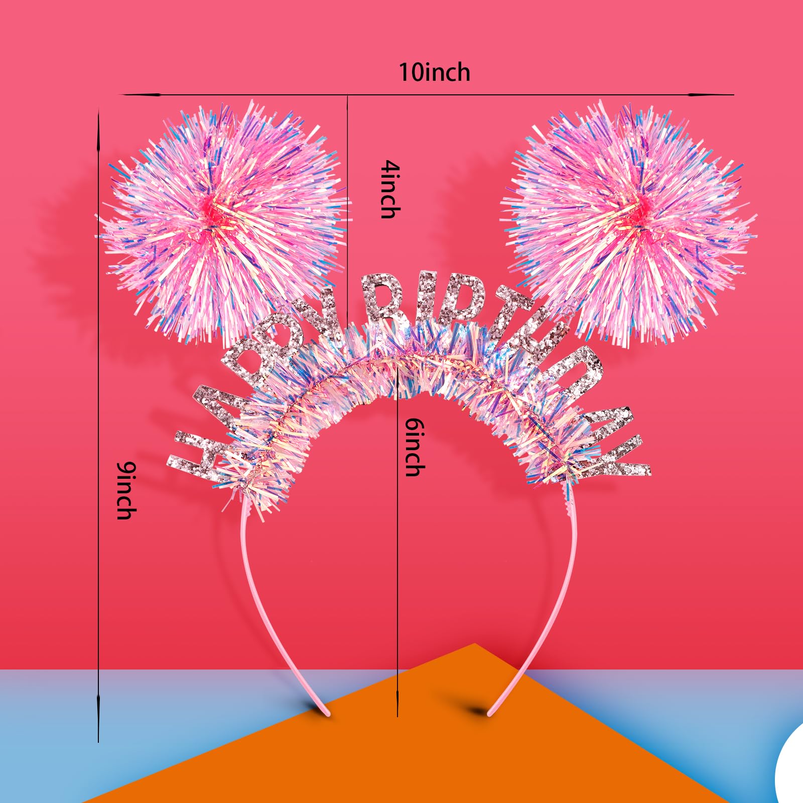 Diadema CUBACO con pompón multicolor para sesiones de fotos festivas