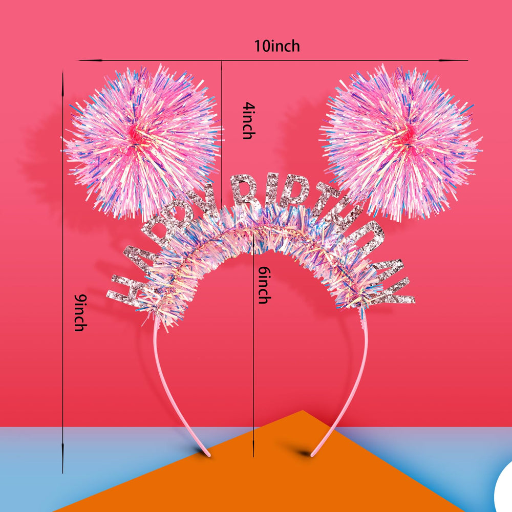 Diadema CUBACO con pompón multicolor para sesiones de fotos festivas