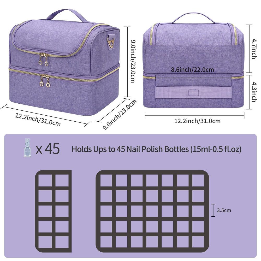 Cubetastic capa inferior para 35 esmaltes y 4 bolsillos elásticos para herramientas
