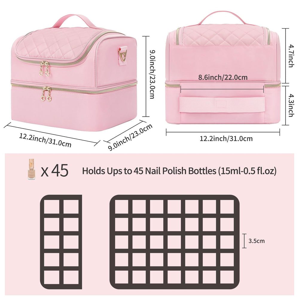 Cubetastic: diseño de doble capa para almacenamiento eficiente de esmaltes y herramientas.