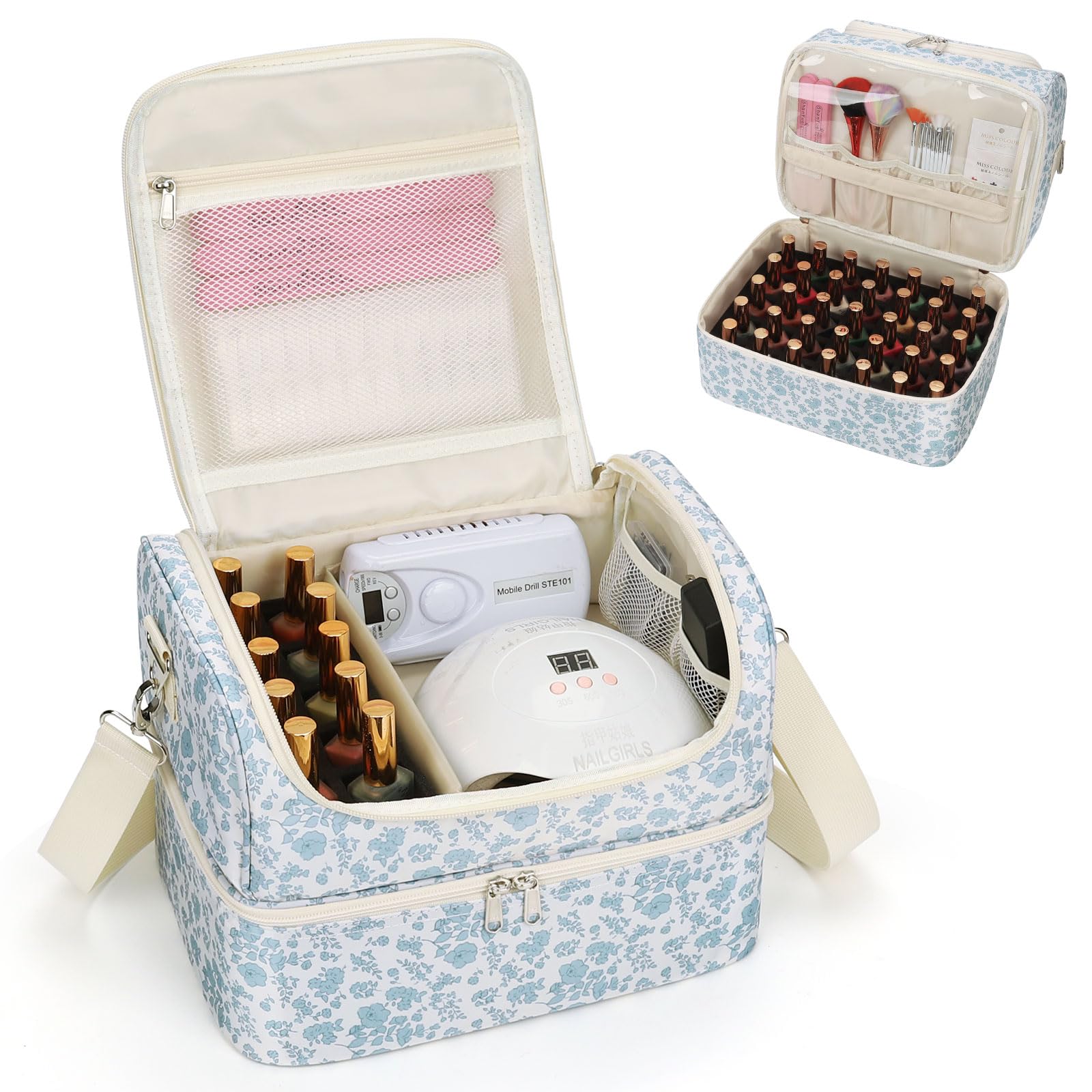Cubetastic organizador de esmaltes con capacidad para 45 botellas, ideal para manicuras.