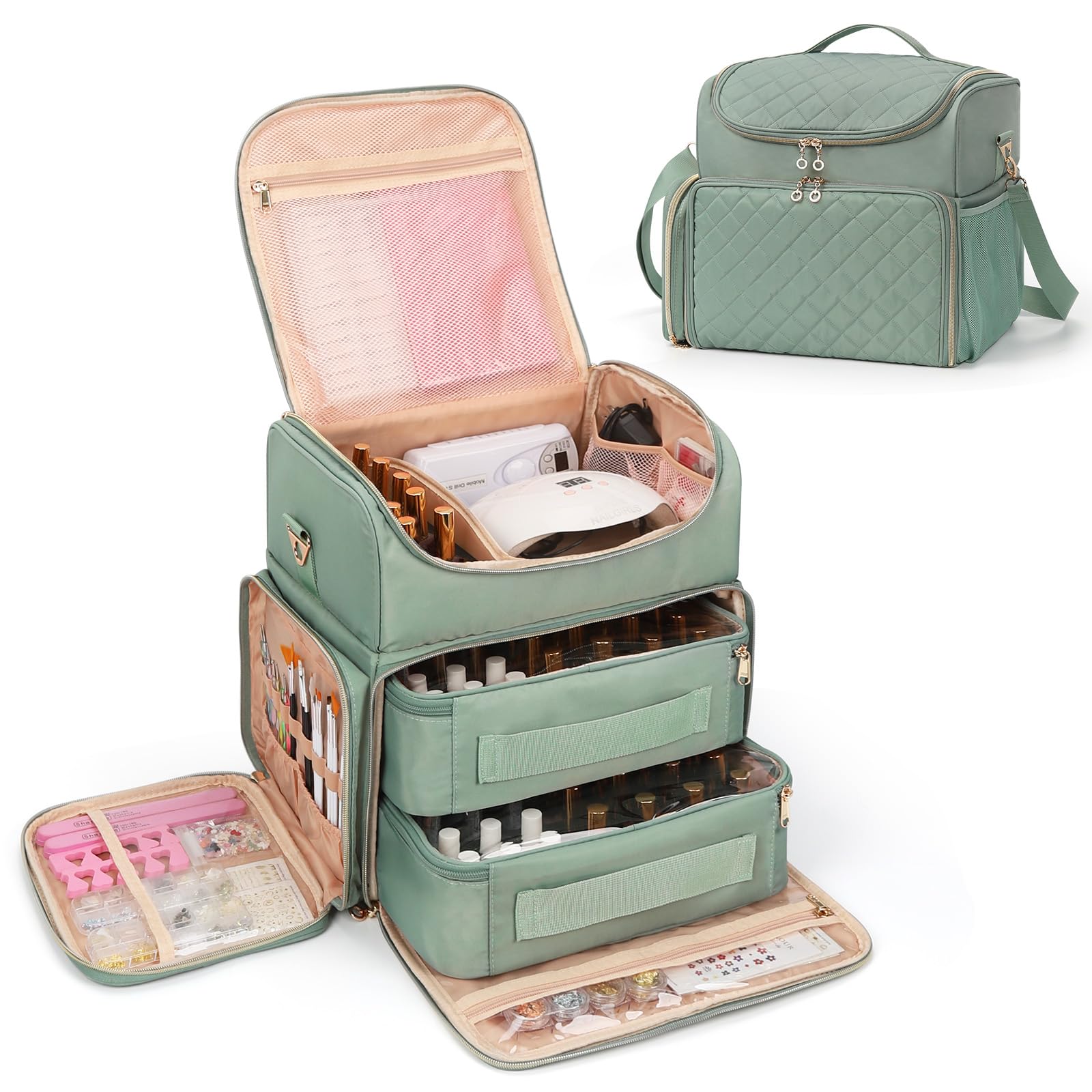 CUBETASTIC organizador de esmaltes 86 botellas, ideal para transportes seguros de manicura.