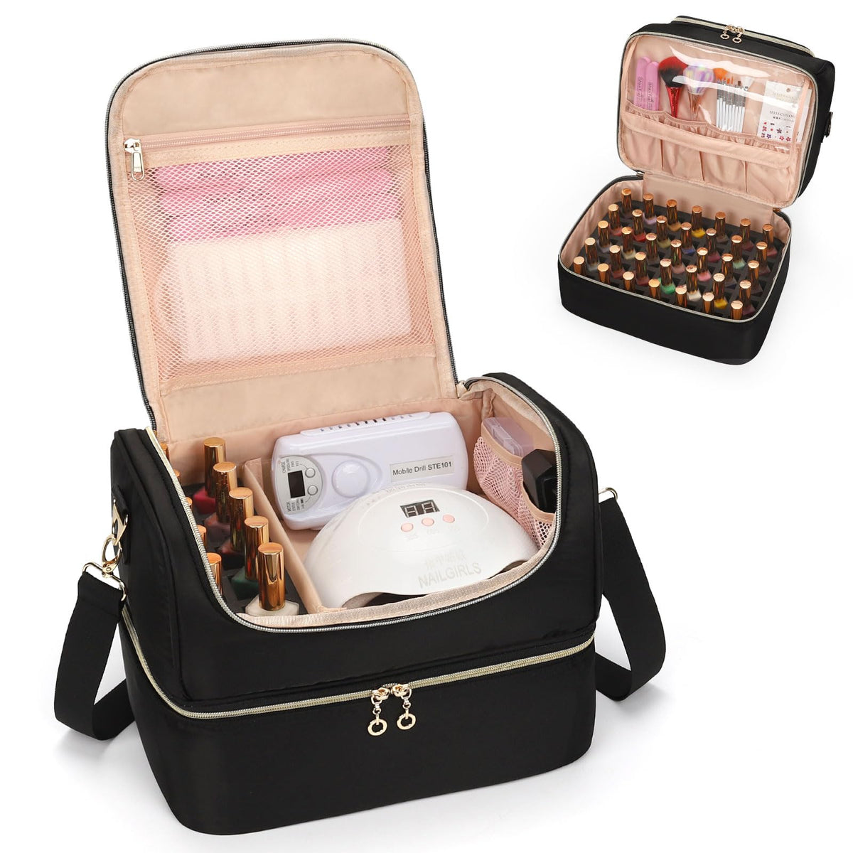 CUBETASTIC Organizador de esmaltes con capacidad para 45 botellas, perfecto para estudio o viaje.