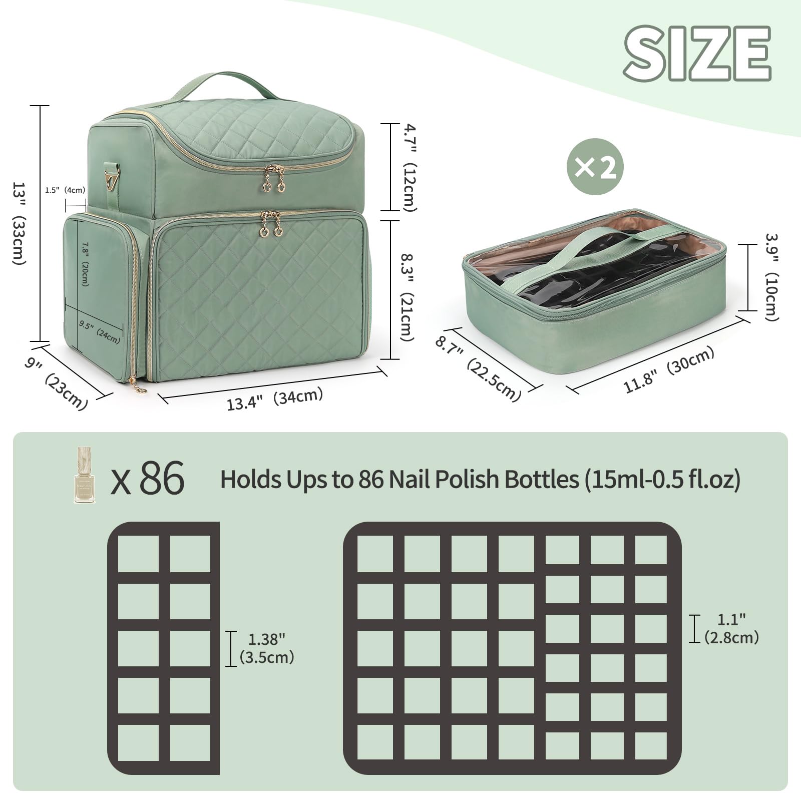 CUBETASTIC proteccion acolchada, evita golpes durante el traslado de esmaltes.